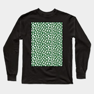 Green and White Spot Dalmatian Pattern Long Sleeve T-Shirt